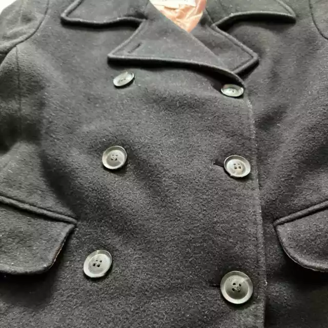 CALVIN KLEIN BLACK Long Sleeve Button Up Pea Coat Womens Size 6 $20.00 ...