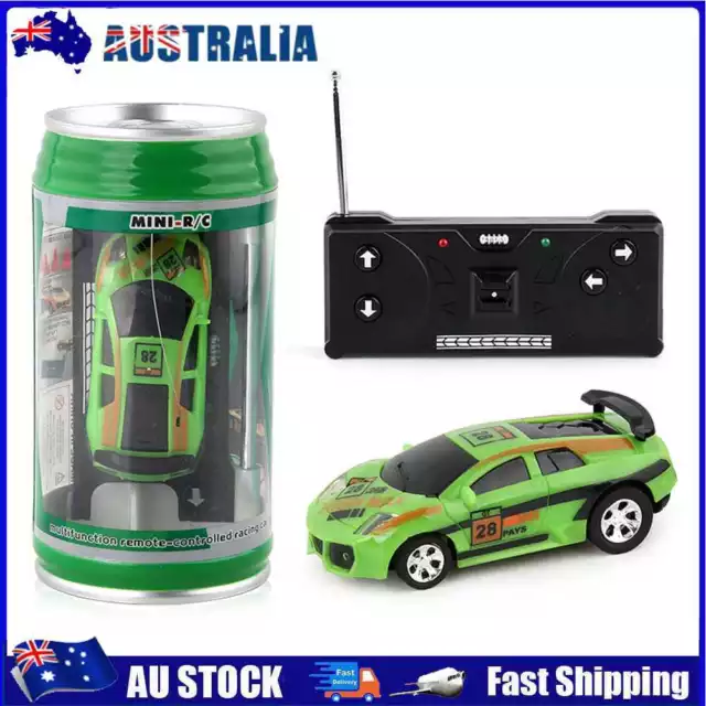 AU Can Remote Control Car LED Light Mini RC Racing Vehicle Model for Kids (Green