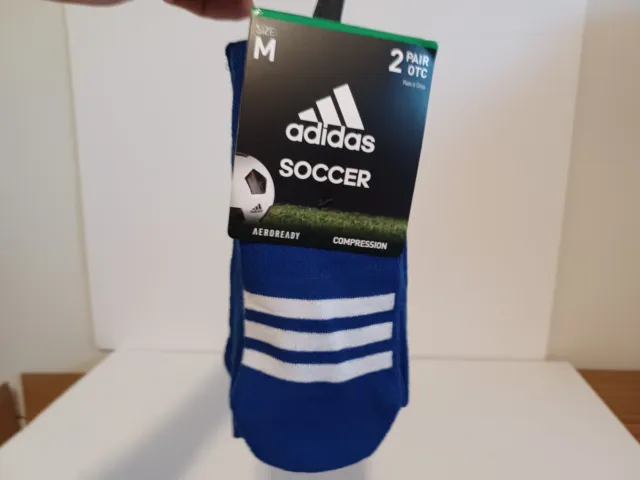Men's Adidas Aeroready Compression  Soccer Socks 2 Pair Size M