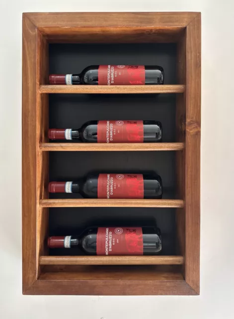 Portabottiglie Vino Da Parete In Legno Massello Espositore Da Parete Design