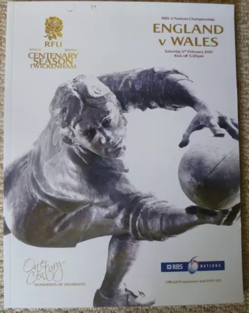 Rugby Union programme - England v Wales (6 Nations Championship 2010)