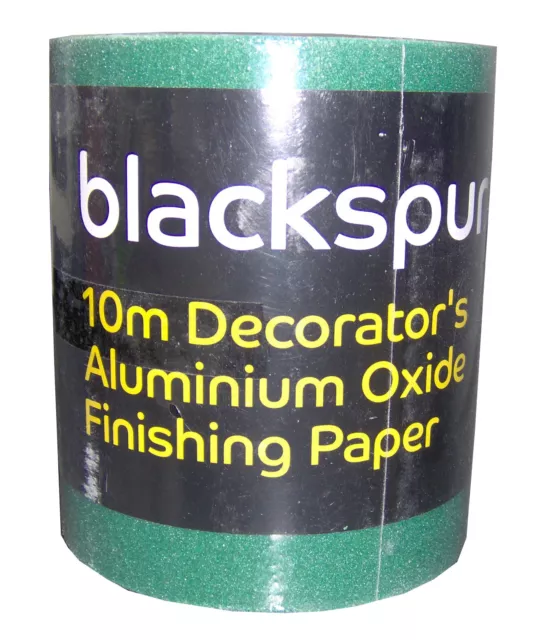 Blackspur 10m Roll Decorator's Aluminium Oxide Sandpaper Choose 60g, 80g or 120g