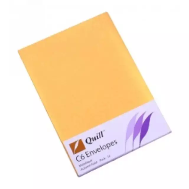 Quill Metallique Enveloppes 10pk C6 Gold Shimmer Texture Luxueusement Lisse
