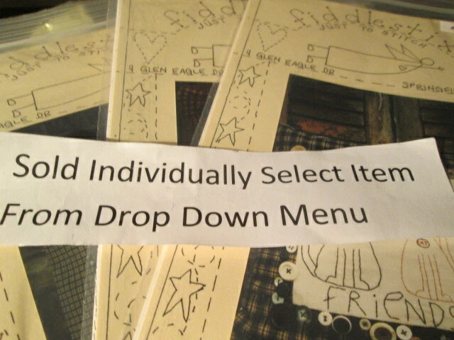 Fiddlesticks Just To Stitch Primitive Stitching Pattern-Your Choice