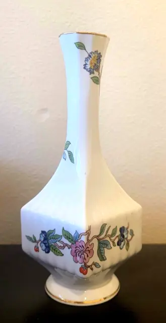 Vintage Aynsley China Pembroke Square Bud Vase 7" Excellent Condition