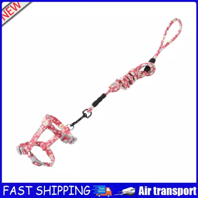 Adjustable Cats Leash Walking Chest Strap Pet Traction Rope (Pink L) AU