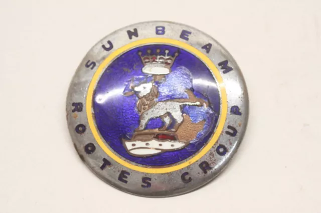 Vintage Original Sunbeam Car Bonnet Hood Enamel Emblem Badge Ornament OEM Part