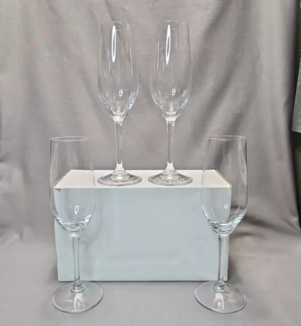 Riedel Crystal Champagne Flutes Set of 4 Toasting Glasses 8oz Wine Glass Barware