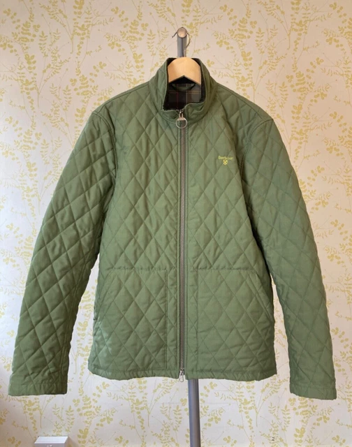BARBOUR MEN'S KHAKI green RETAIL LAKESIDE QUILT jacket S excellent
