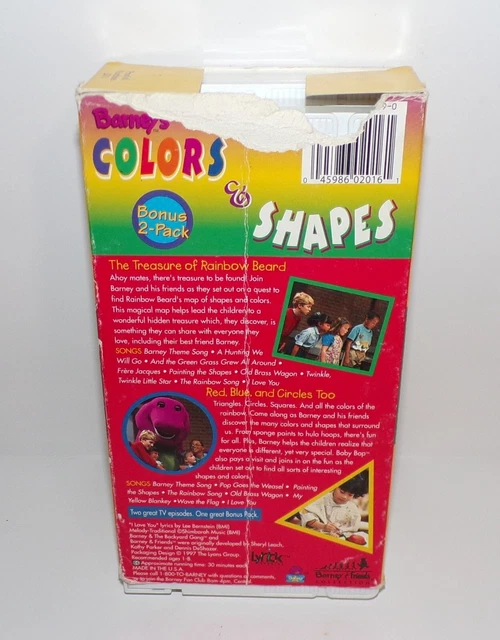VTG BARNEY'S COLORS & Shapes 2 Pack 1997 The Lyrons Group Vhs 13.49