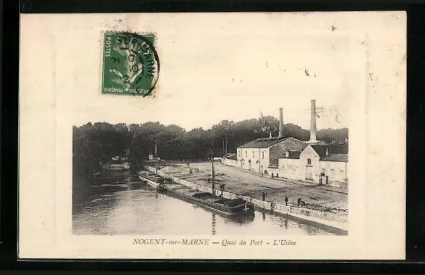 CPA Nogent-sur-Marne, Quai du Port, l´Usine 1912