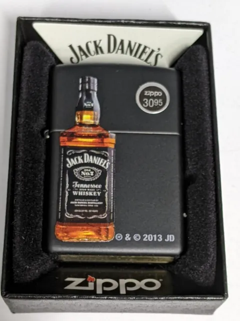 Zippo 2013 Jack Daniels Bottle Black Matte Lighter Sealed In Box R840