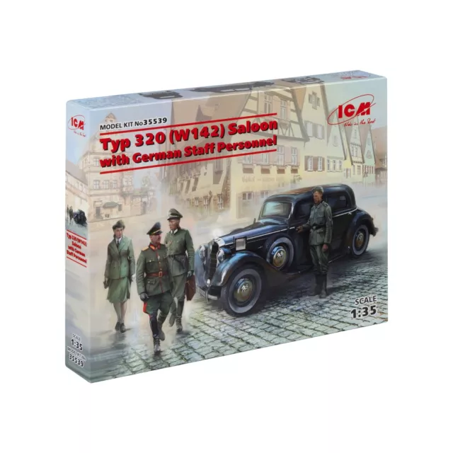 ICM 35539 Scale model kit 1:35 Typ 320 (W142) Saloon with German Staff Personnel