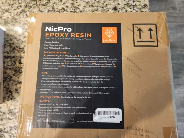 Nicpro 1 Gallon Crystal Clear Epoxy Resin Kit, Casting and Coating Art  Resin Sup