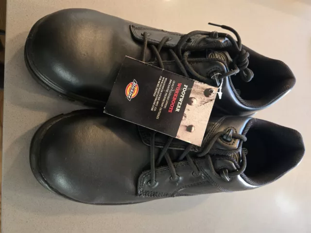 Dickies Black Leather Oxford Buckler Safety Work Shoe Composite Toe Size 13