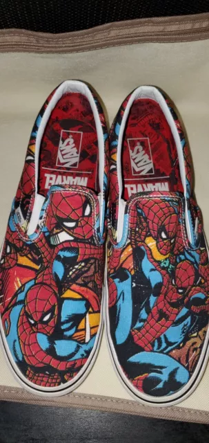 VANS X MARVEL Spiderman Mens Size 13 Shoes Classic Slip On Loafers
