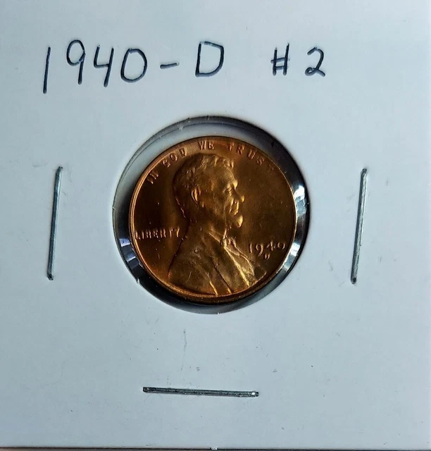 1940-D Wheat Cent Penny Choice GEM BU RED UNCIRCULATED FREE SHIPPING #2