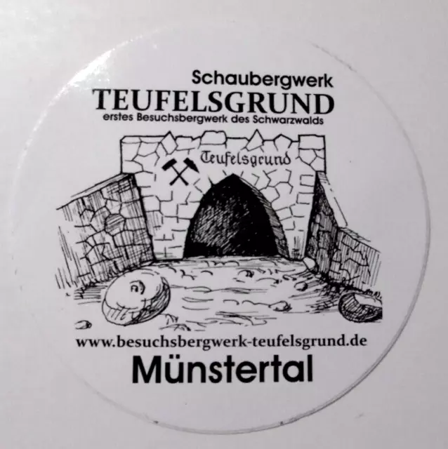 Souvenir-Aufkleber Teufelsgrund Schaubergwerk Münstertal Schwarzwald Breisgau Bw