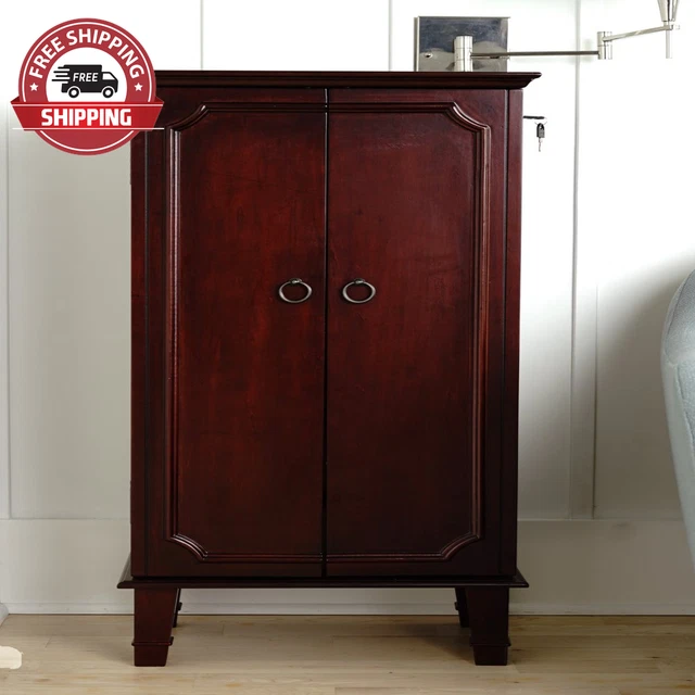 Hives and Honey Cabby Red Fully Locking Standing Jewelry Armoire - Cherry