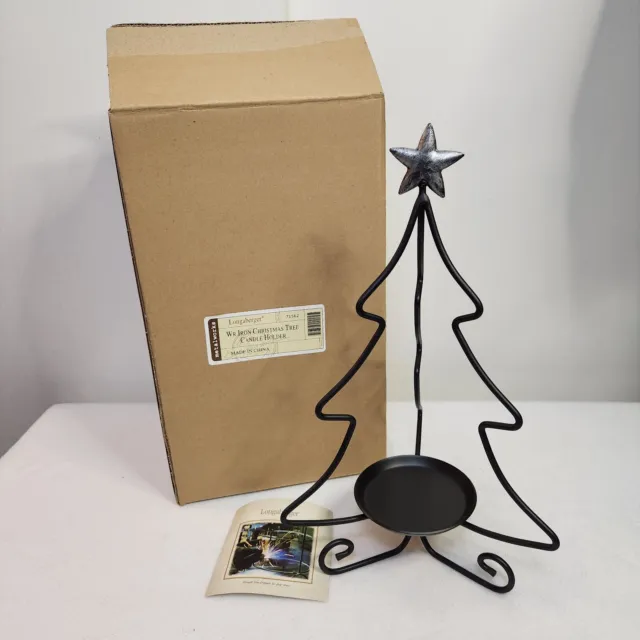 Longaberger Wrought Iron Christmas Tree Candle Holder TABLE MANTLE NIGHTLIGHT