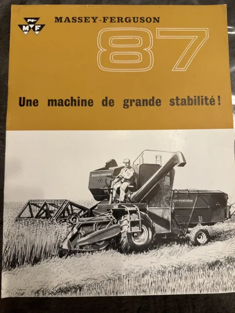 prospectus brochure Moissonneuse Batteuse Massey Ferguson 87 traktor Tracteur