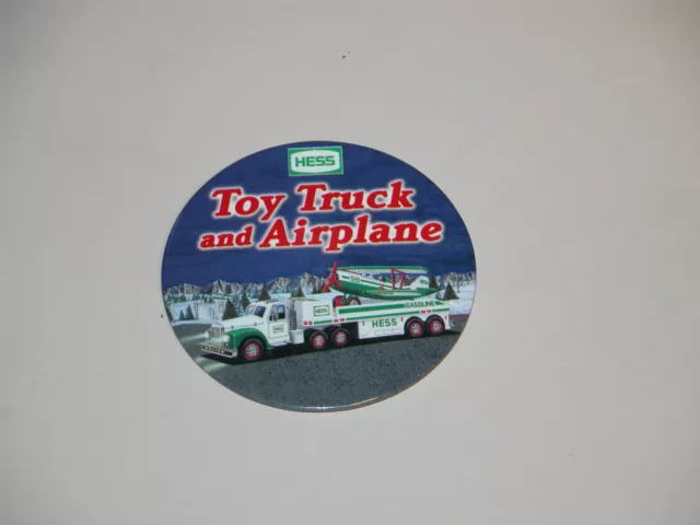 Hess 2002 Toy Truck And Airplane Cashier Button Mint