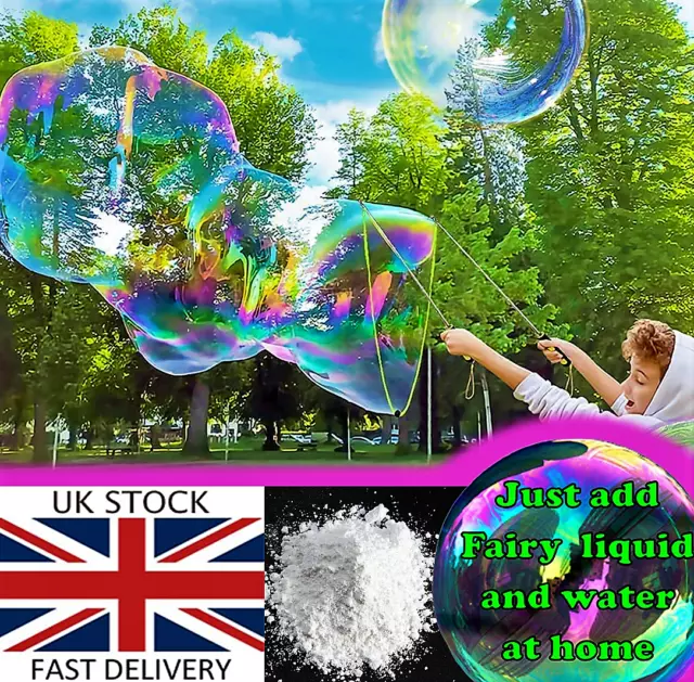 Magic bubble mixture powder makes 1L 5L 10L litres solution giant bubbles mix UK