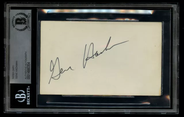 Gene Hackman signed autograph auto 3x5 card Actor Unforgiven & Superman BAS