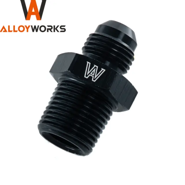 1PCS -6AN Flare to 3/8 NPT Adapter 6AN Fitting BLACK ALLOYWORKS