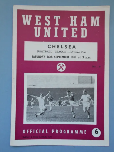 West Ham Chelsea 1961/62 League Division One mint condition