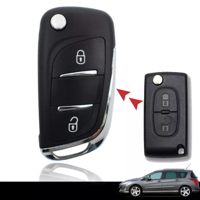 For Peugeot 207 307 308 407 3008 5008 Car Remote Key Fob Shell Case 2 Button