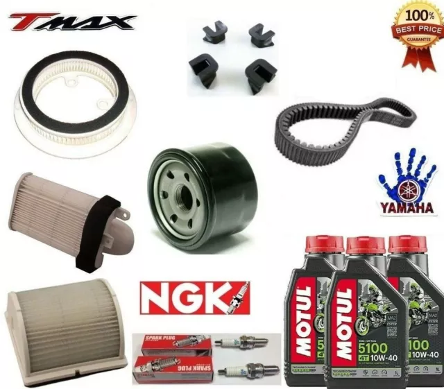 Kit Tagliando Yamaha Tmax 500 2005 2006 2007 Olio Candele Filtri Cinghia Cursori