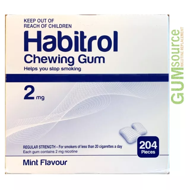 Habitrol 2mg Bulk MINT  1 DENTED box 204 pieces Nicotine Quit Smoking Gum