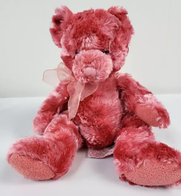 Vintage Russ Berrie Plush Bear Sherry 10 in 29480 Pink Stuffed beanie toy