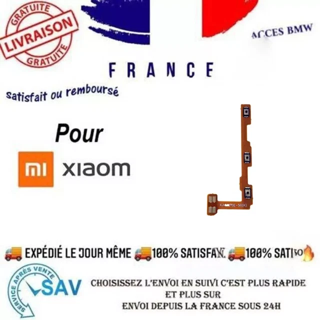 Nappe Power On/Off et Volume pour Xiaomi Poco X3 NFC/Poco X3 Pro