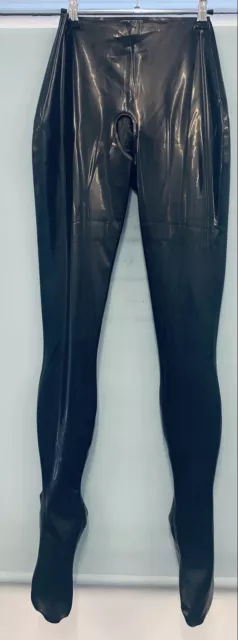 LIBIDEX LATEX OPEN Crotch Ladies Leggings. Medium. Black/Silver. Fetish/ Rubber Â£50.00 - PicClick UK