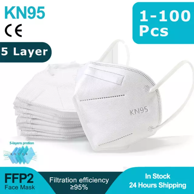 BULK N95 KN95 Mask Disposable Face Masks 5 Layers Particulate Respirator◁