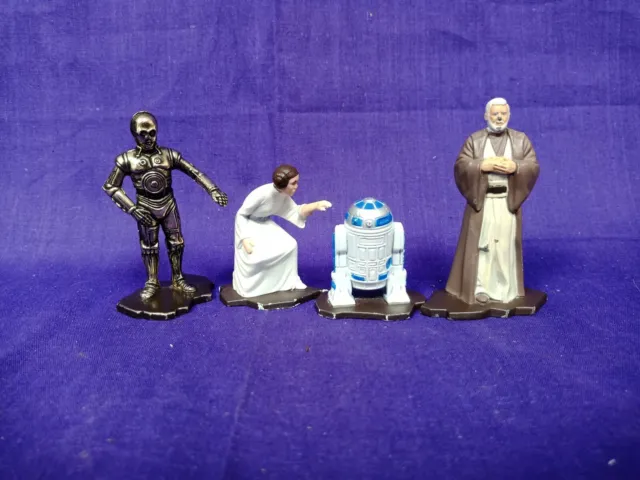Kenner 1994 Star Wars Metal Figures Princess Leia, R2D2, C3PO, Ben Kenobi set