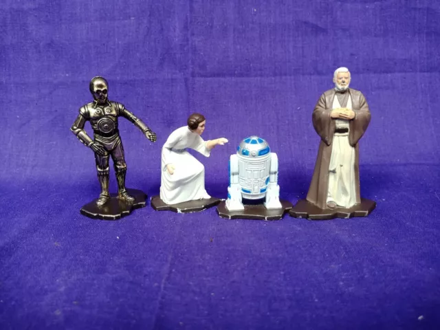 Kenner 1994 Star Wars Metal Figures Princess Leia, R2D2, C3PO, Ben Kenobi set