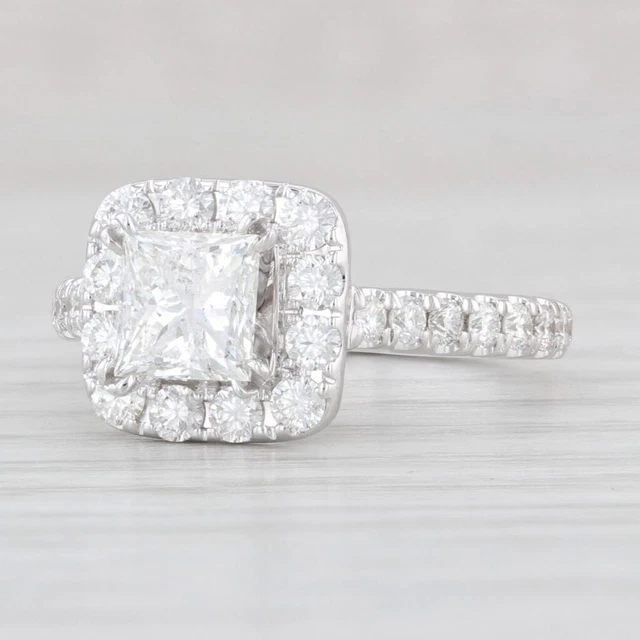 Neil Lane 2.83ctw Prinzessin Diamant Halo Verlobungsring 14k Weißgold Größe 6.75
