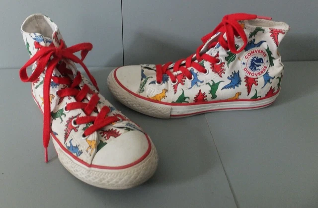 CONVERSE DINOVERSE MULTI coloured dinosaur hi top trainers Junior Kids size 1 2.99 PicClick UK