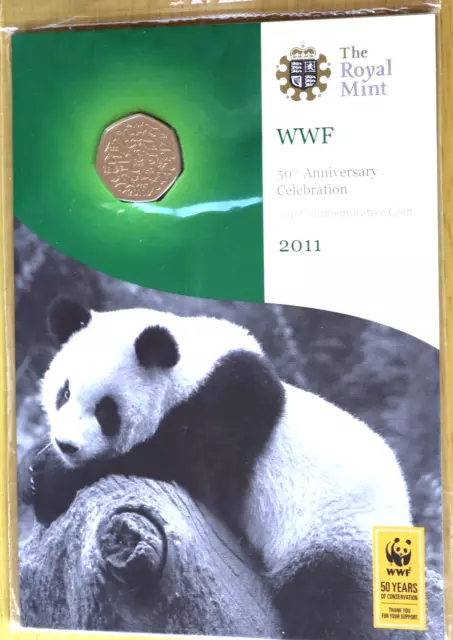 Royal Mint WWF 50th Anniversary 2011 50p UK Coin Sealed Pack