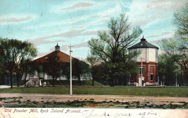 Postcard IL Rock Island Arsenal Old Powder Mill 1907 UDB Vintage PC f6793