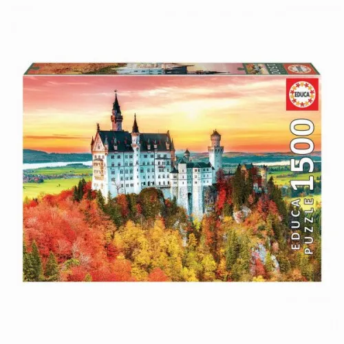 Carletto 9219042 - Educa, Schloss Neuschwanstein im Herbst, Puzzle, 1500 Teile