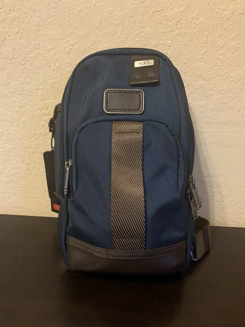 TUMI FIFE Slim Sling Bag NWT Navy Genuine