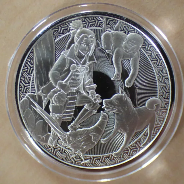 Samoa 5 Tala 2023 Momotaro sharing (Anime style) silver coin in capsule (argent)