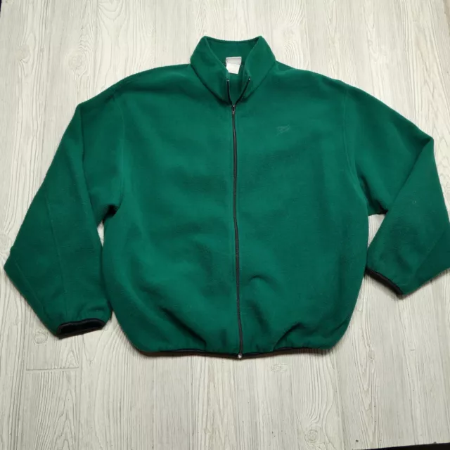 VINTAGE 90s SPEEDO Green Fleece Full Zip Sweater Mens Size 2XL Sweatshirt Jacket