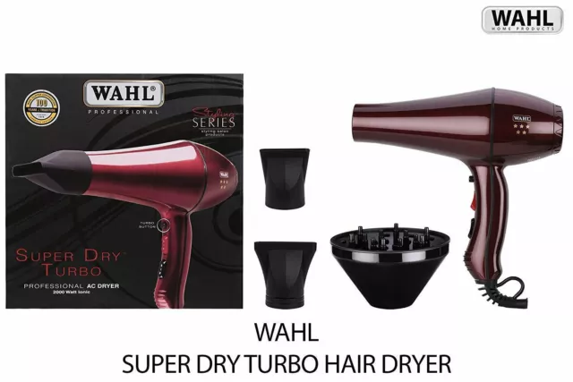Wahl 05439-1024 Super Dry Turbo- 2000 Watts Hair Dryer For  Women Girls Special