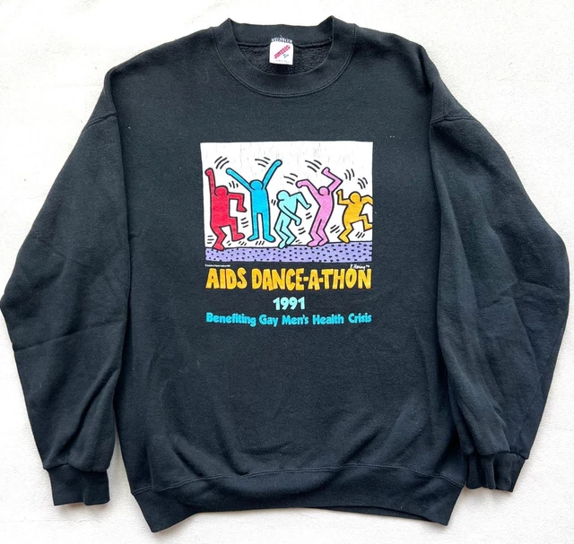 VINTAGE KEITH HARING AIDS Dance-a-thon sweatshirt 90s San