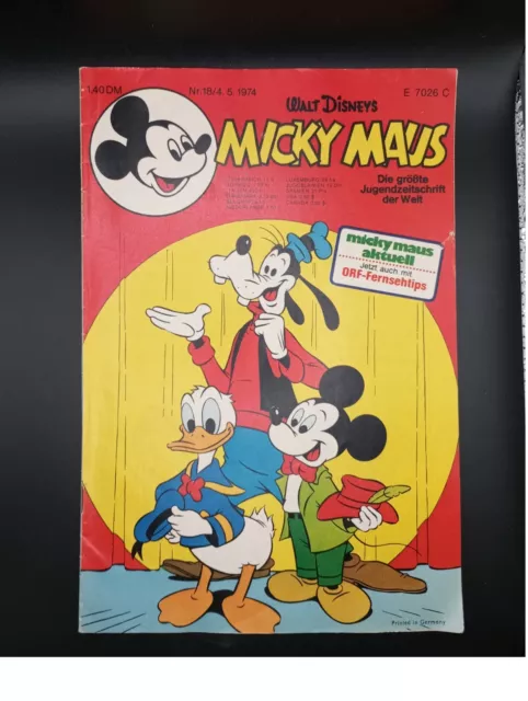 Mickey Mouse Heft original Walt Disneys Jahrgang 1974 DE Comic Sammler & Kinder